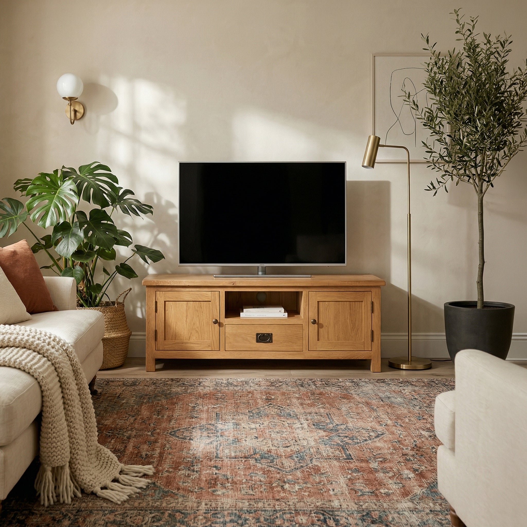 Surrey Oak 140cm Wide TV Stand