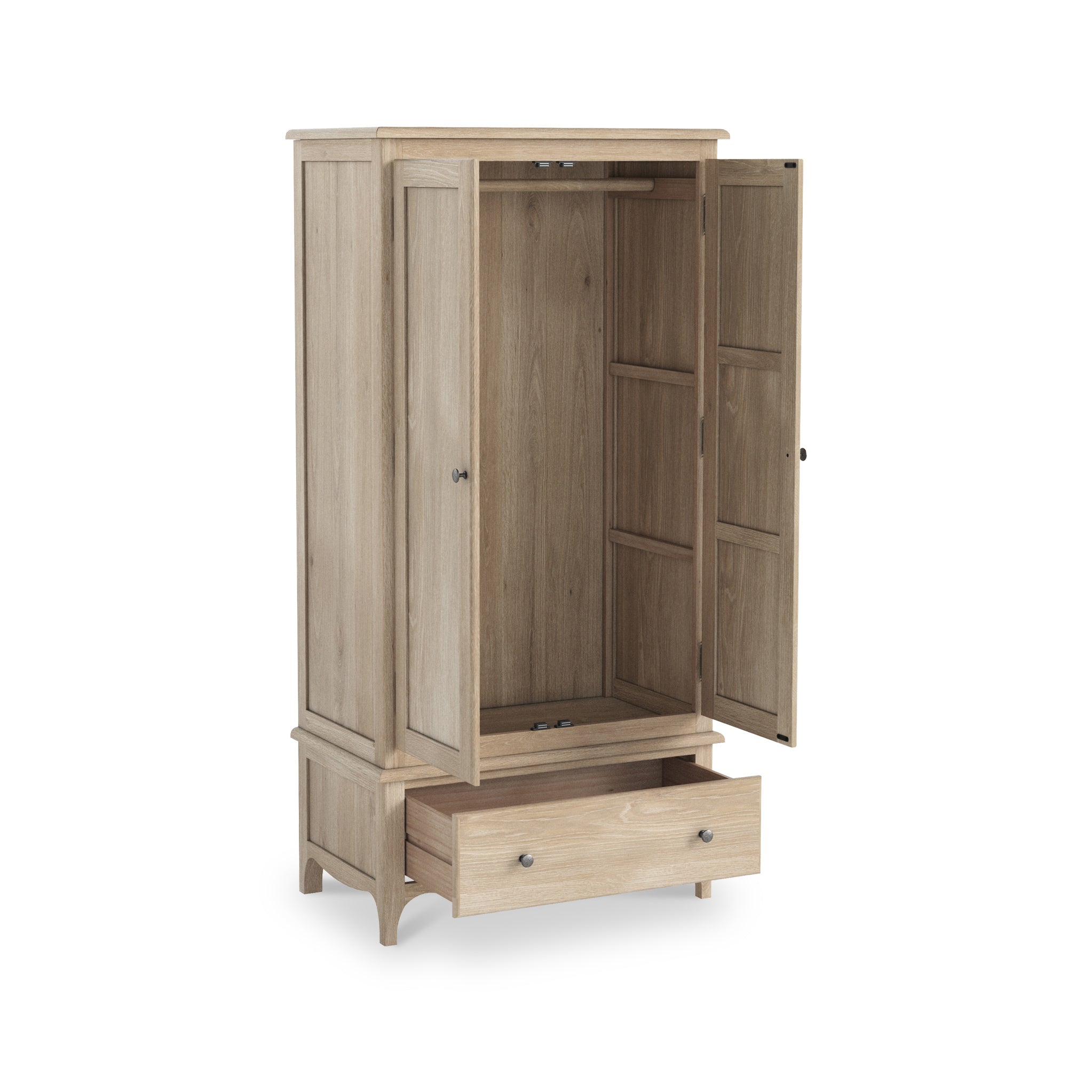 Celine Washed Oak Double Wardrobe