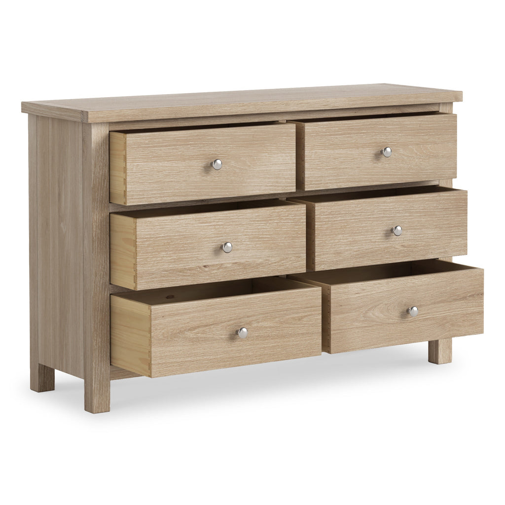 Farro Washed Oak 6 Drawer Chest