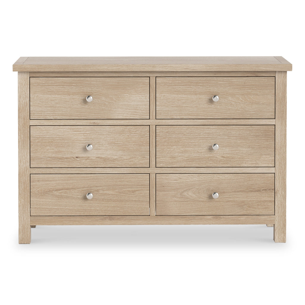Farro Washed Oak 6 Drawer Chest