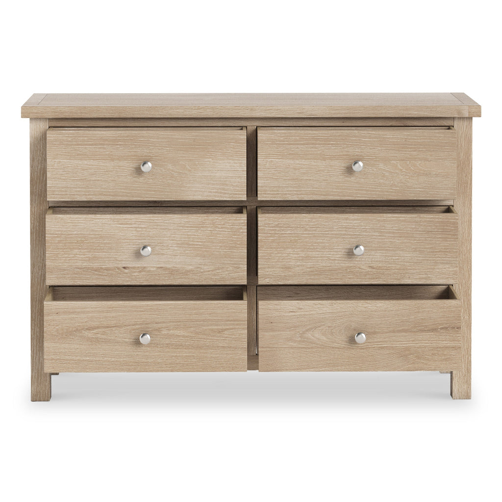 Farro Washed Oak 6 Drawer Chest