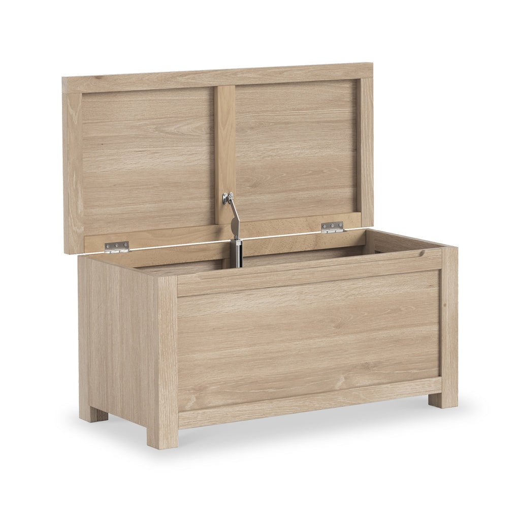 Farro Washed Oak Blanket Box