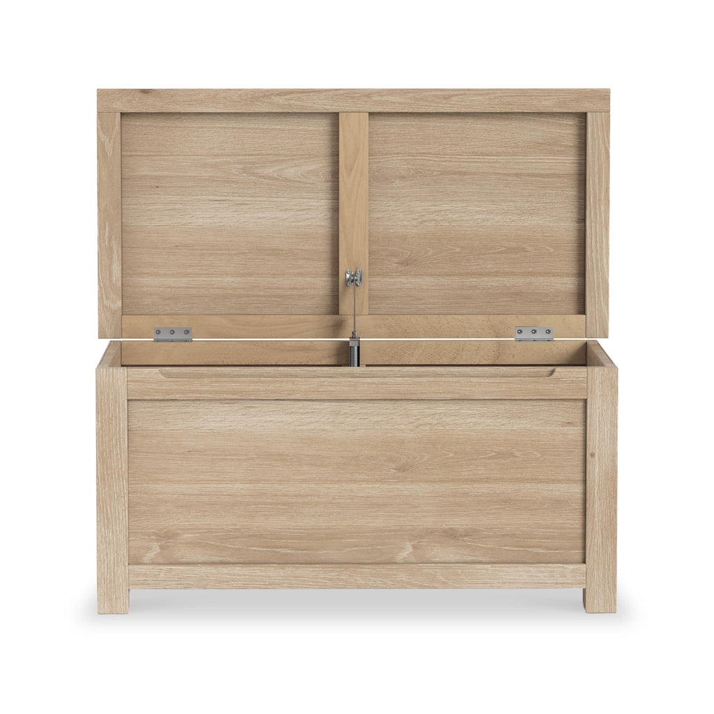 Farro Washed Oak Blanket Box