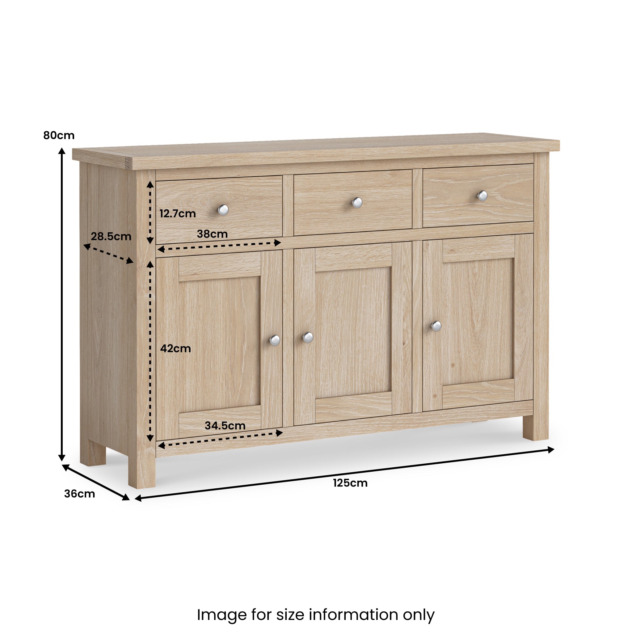 Farro Washed Oak Large Sideboard