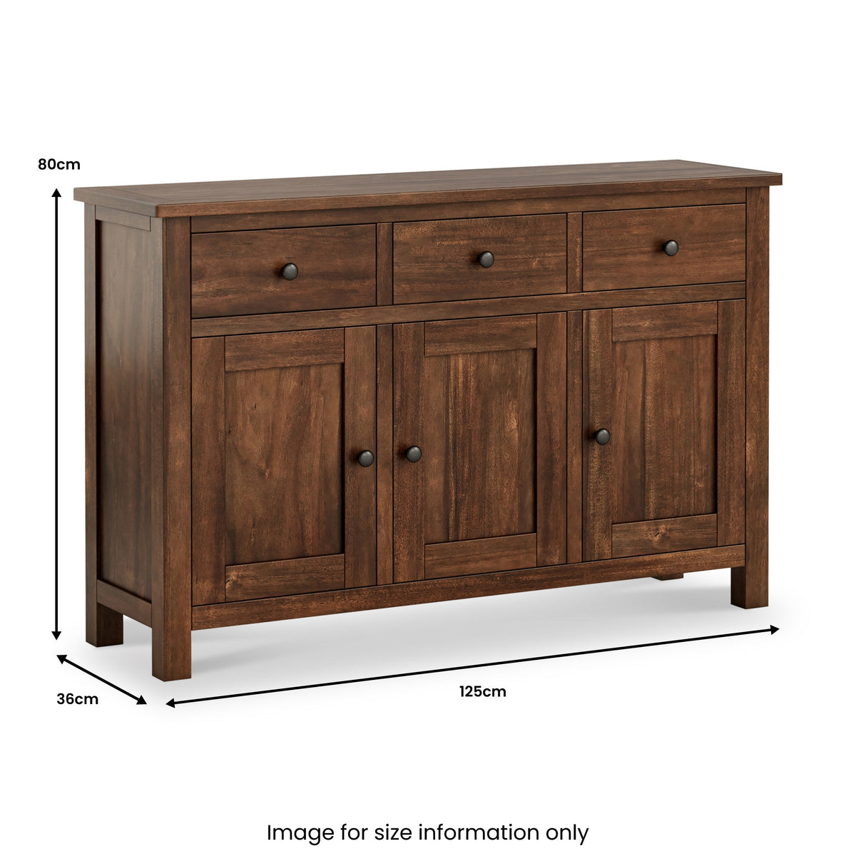 Duchy Acacia 3 Drawer Large Sideboard