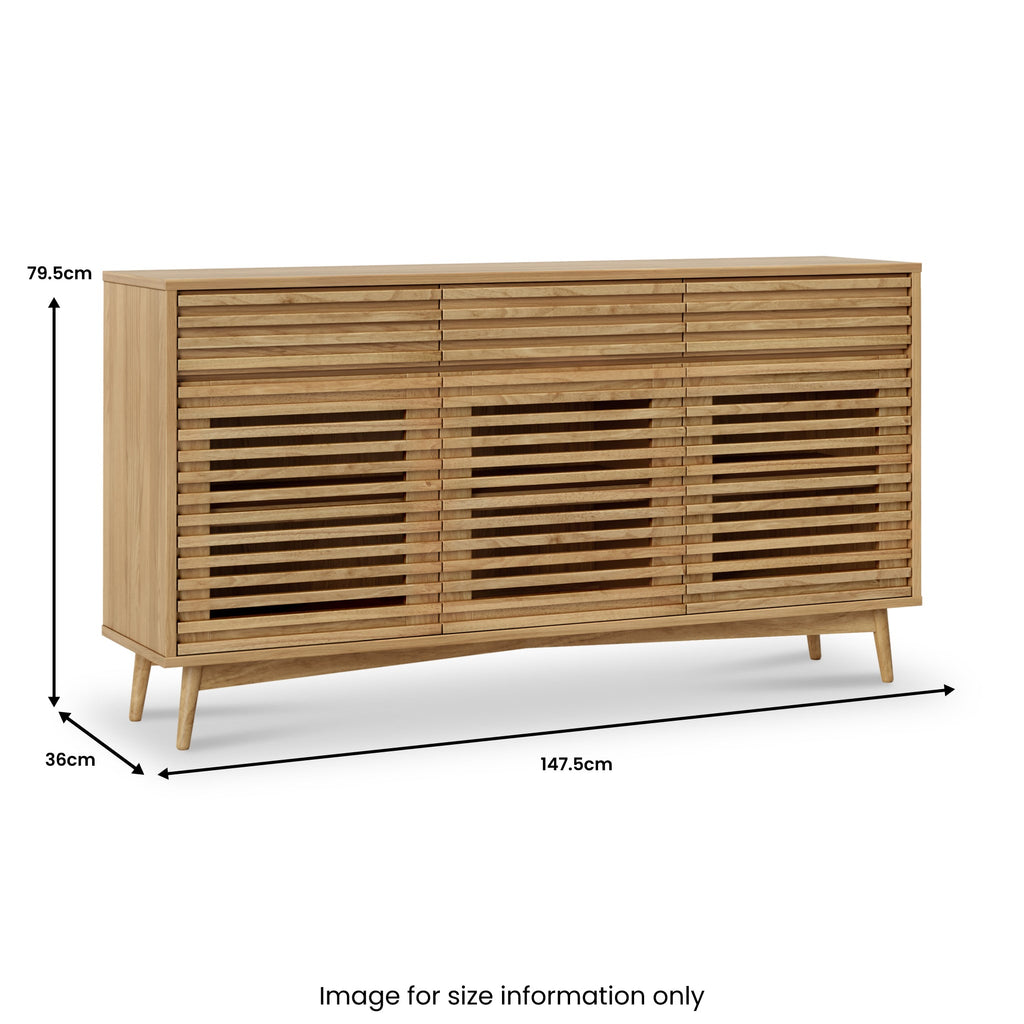Kari Light Oak 3 Door 3 Drawer Sideboard