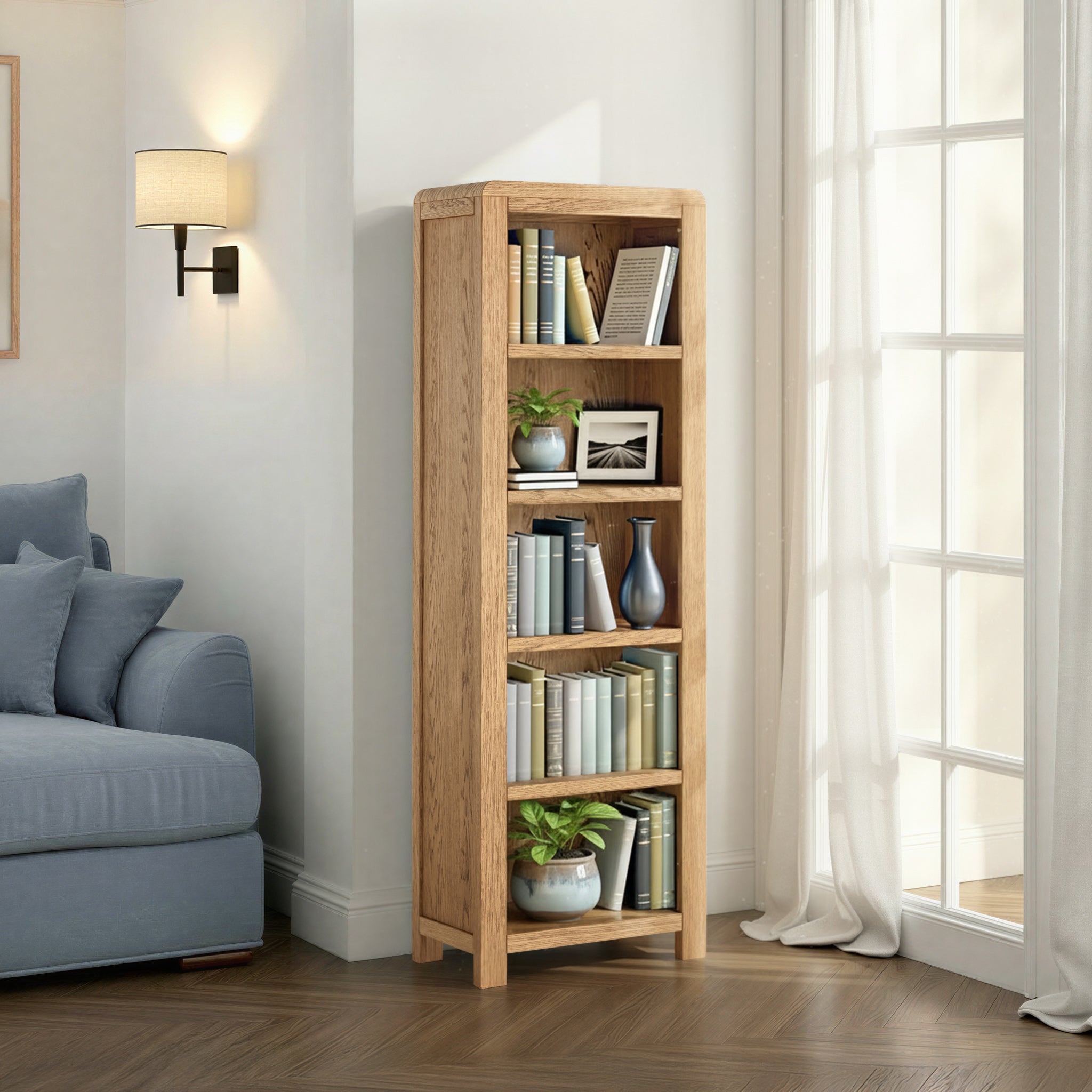 Penryn Oak Slim Bookcase