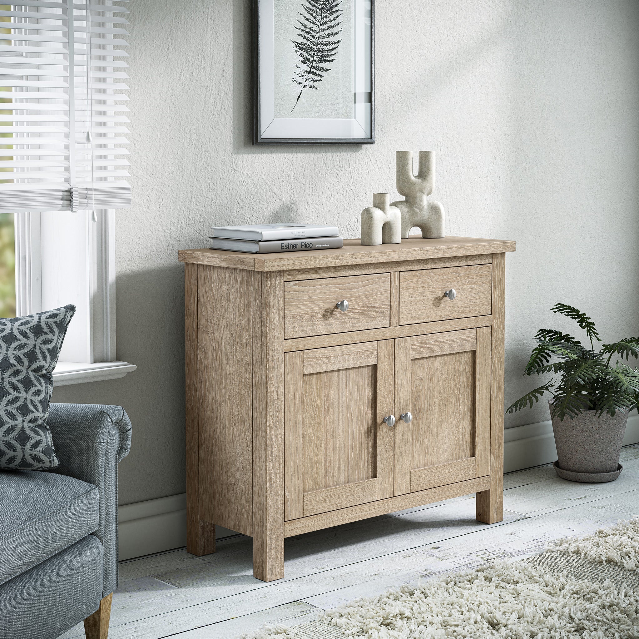 Farro Washed Oak Small Sideboard