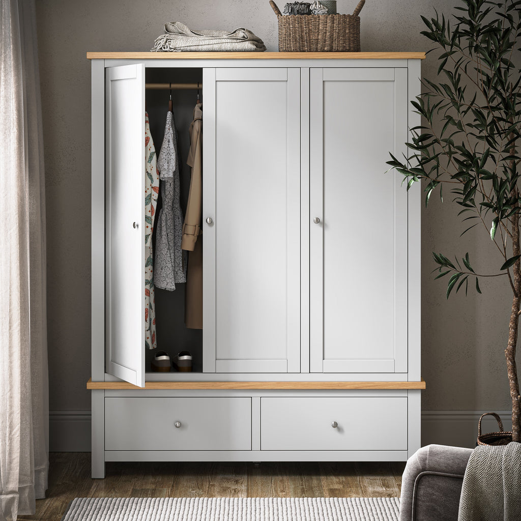 Farro XL Triple Wardrobe with 2 Drawers