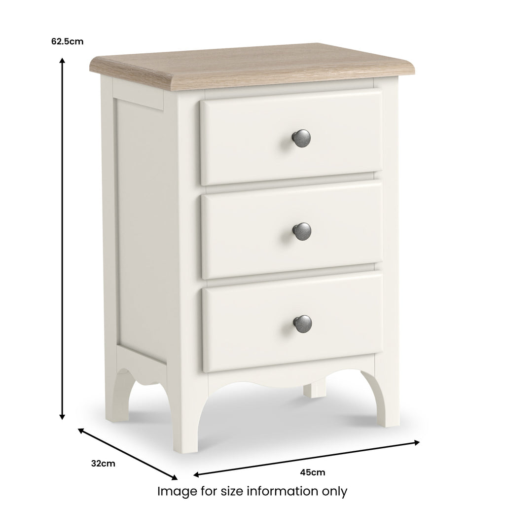 Celine 3 Drawer Bedside Table