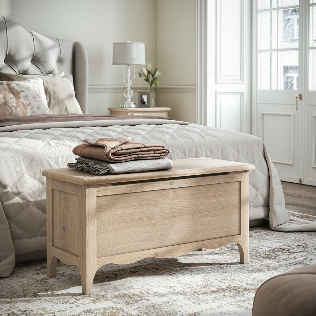 Celine Washed Oak Blanket Box