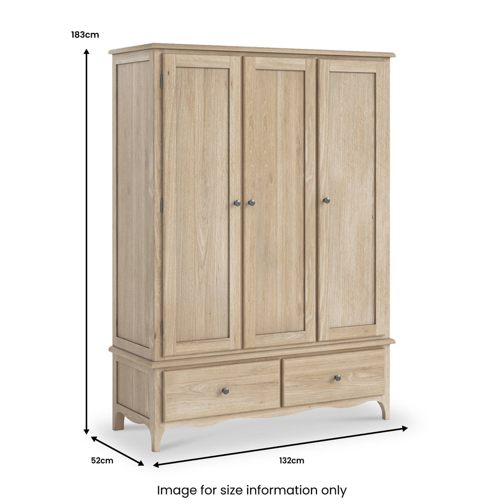 Celine Washed Oak Triple Wardrobe