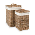 Kubu Square Linen Baskets Set of 2