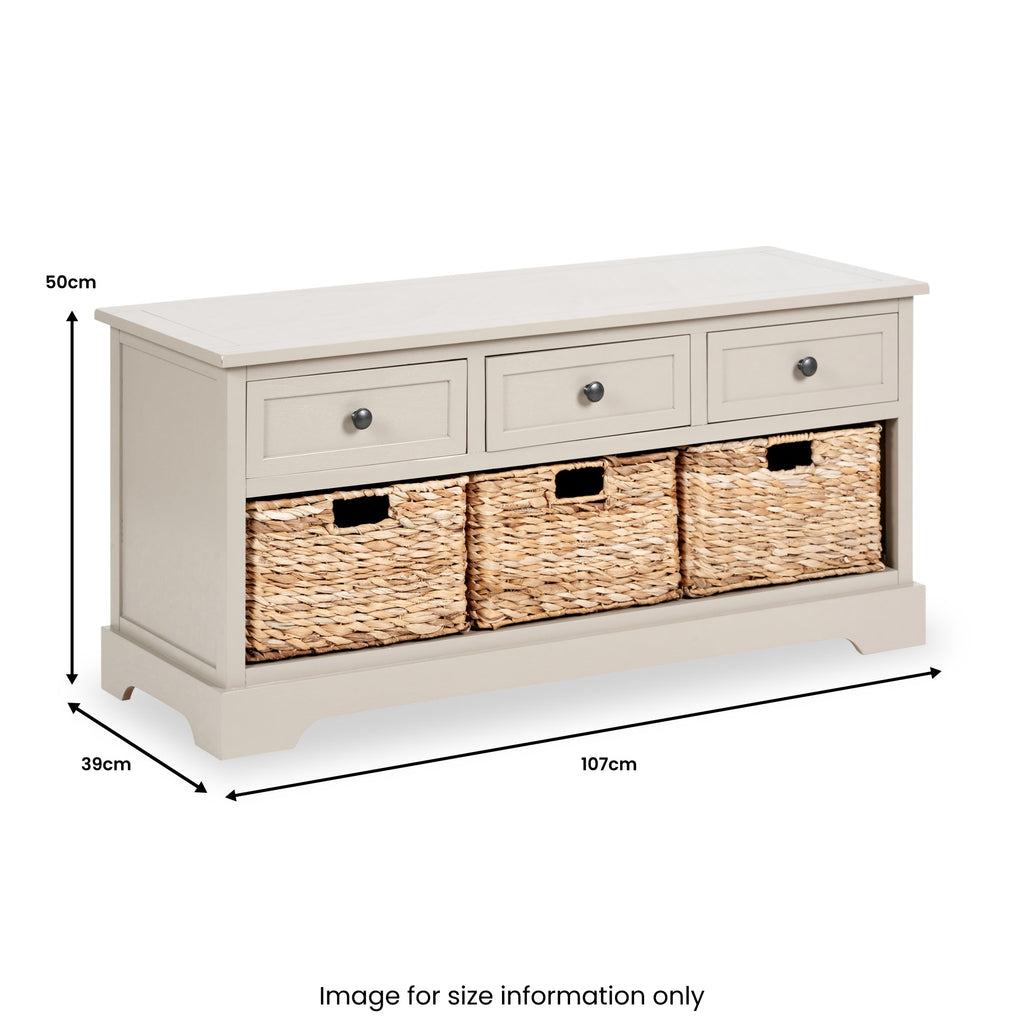 Devonshire Pine Storage Bench with Baskets