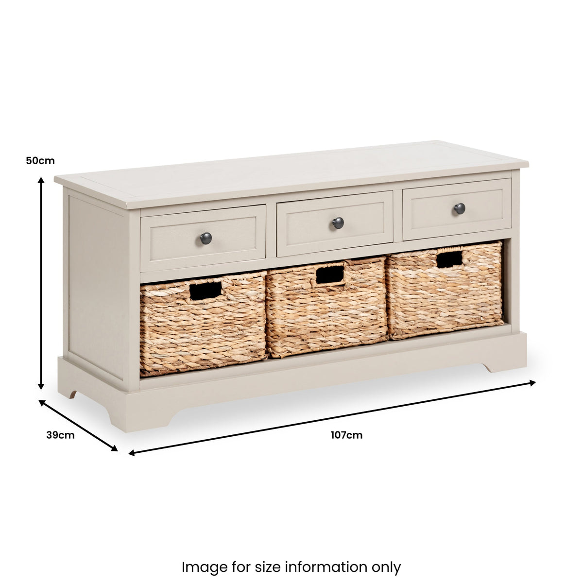 Devonshire Pine Storage Bench with Baskets
