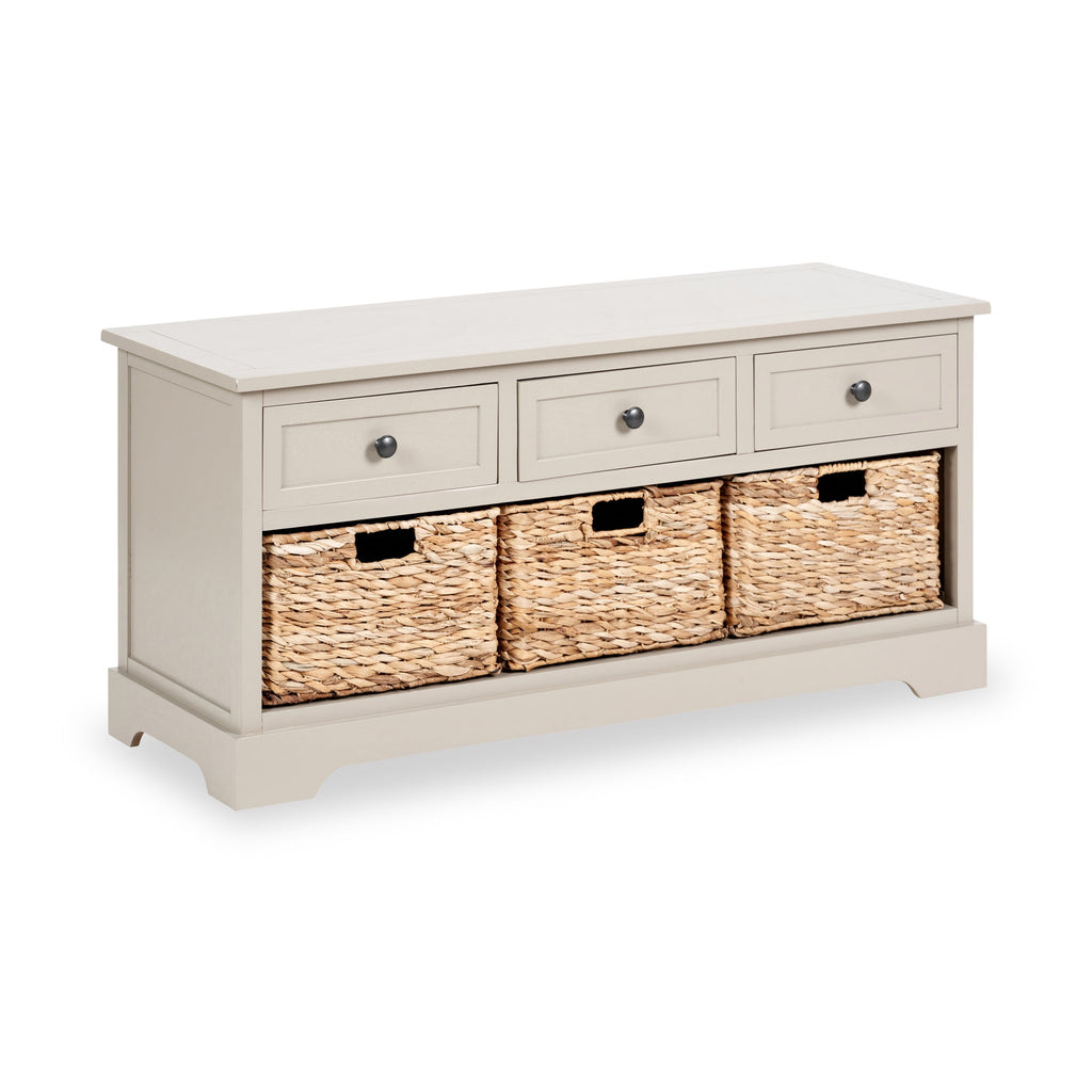 Devonshire Pine Storage Bench with Baskets