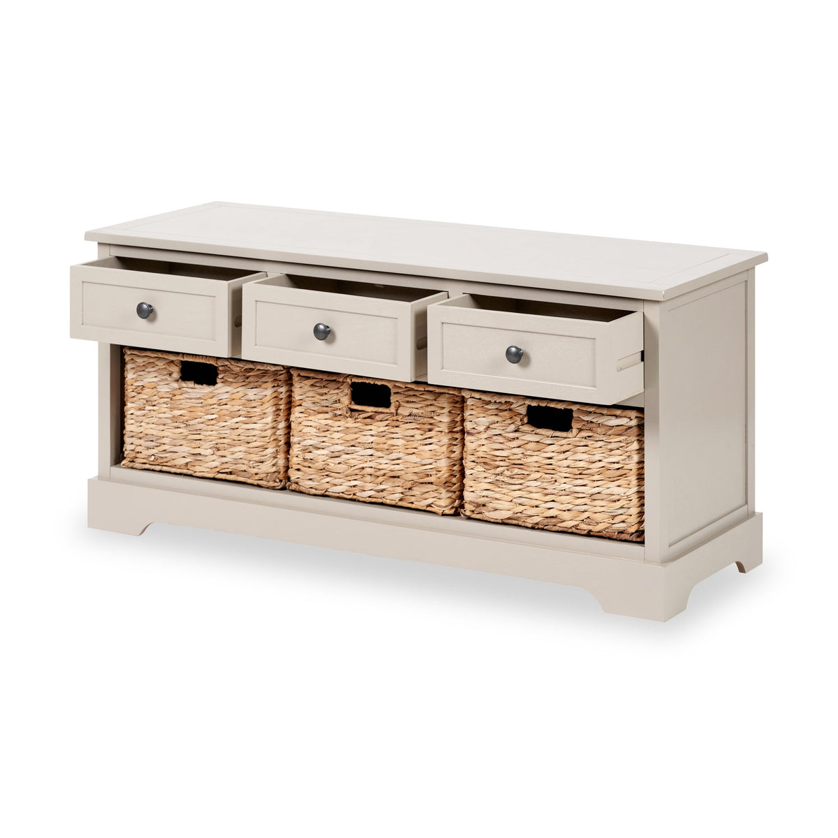 Devonshire Pine Storage Bench with Baskets