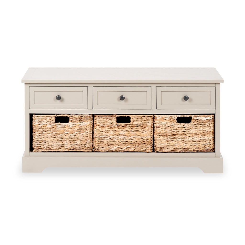 Devonshire Pine Storage Bench with Baskets