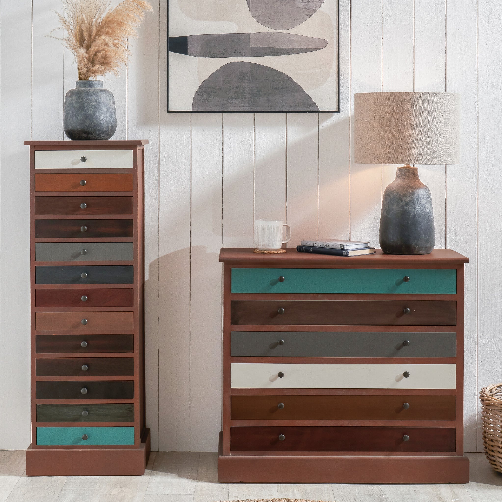 Loft Pine 13 Drawer Tallboy