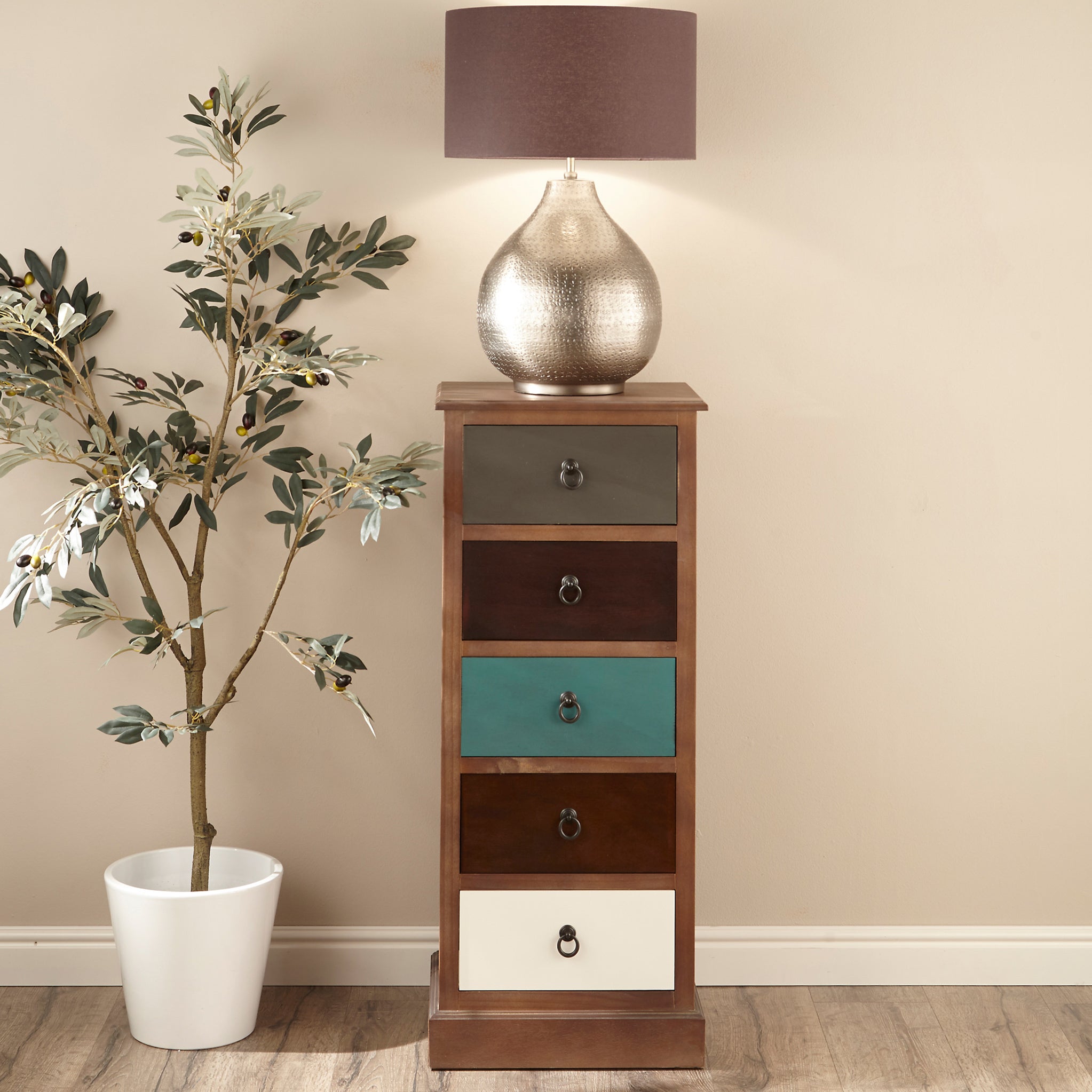 Loft Pine 5 Drawer Tallboy