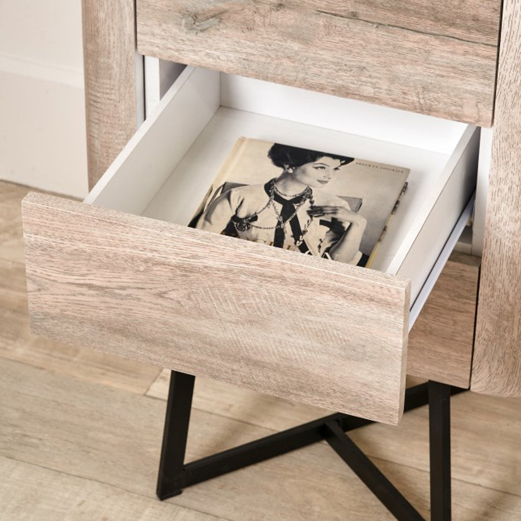 Ukiah Oak Effect 5 Drawer Tallboy