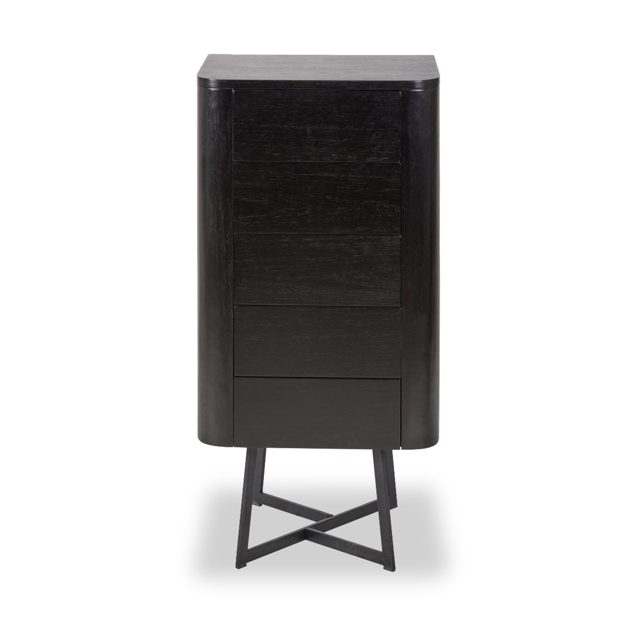 Ukiah Black Ash 5 Drawer Tallboy