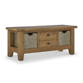 Broadway Oak Large Coffee Table with Baskets