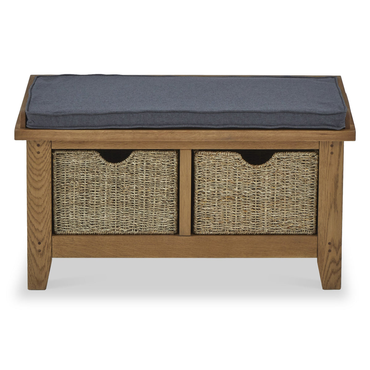Broadway Oak Hallway Bench with Baskets