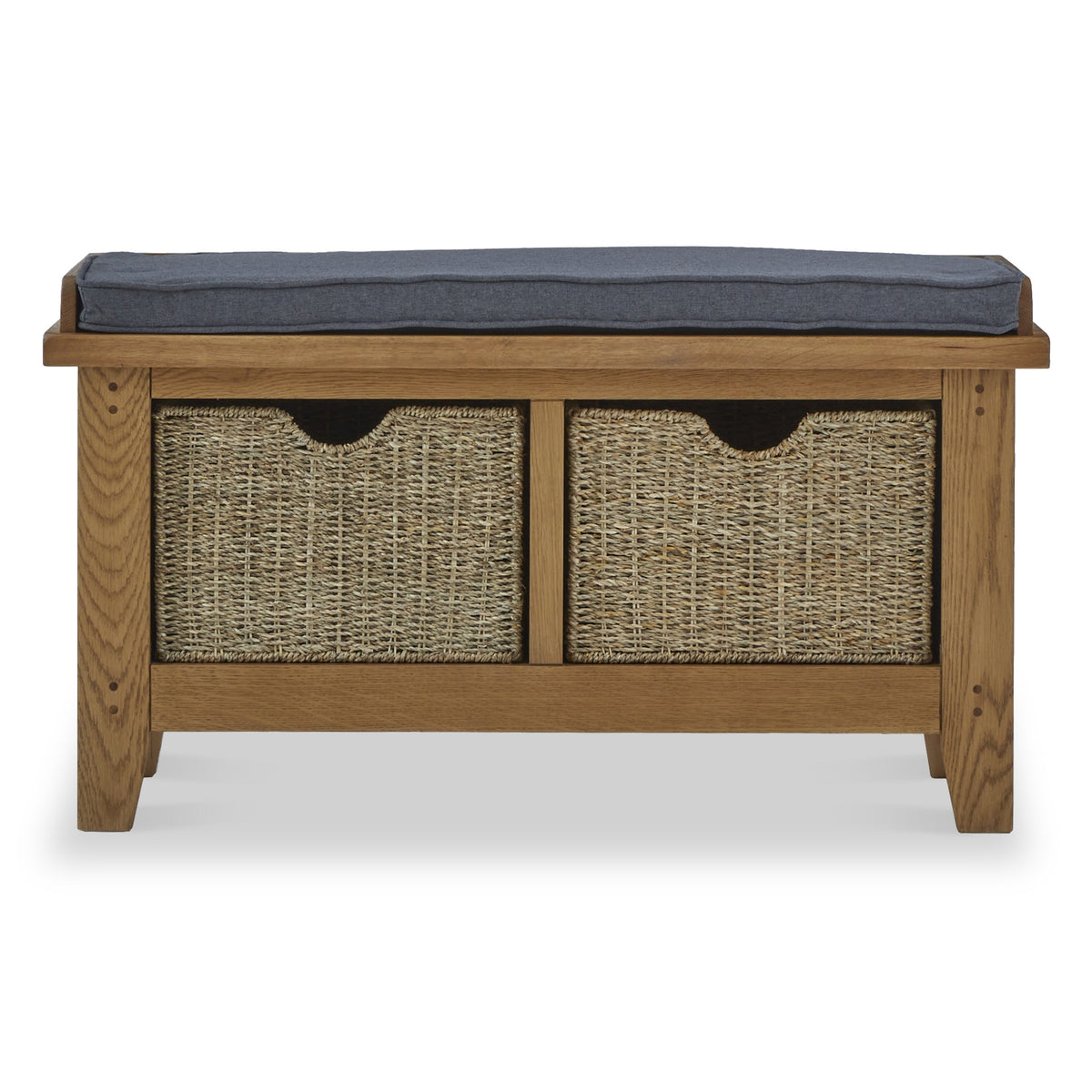 Broadway Oak Hallway Bench with Baskets
