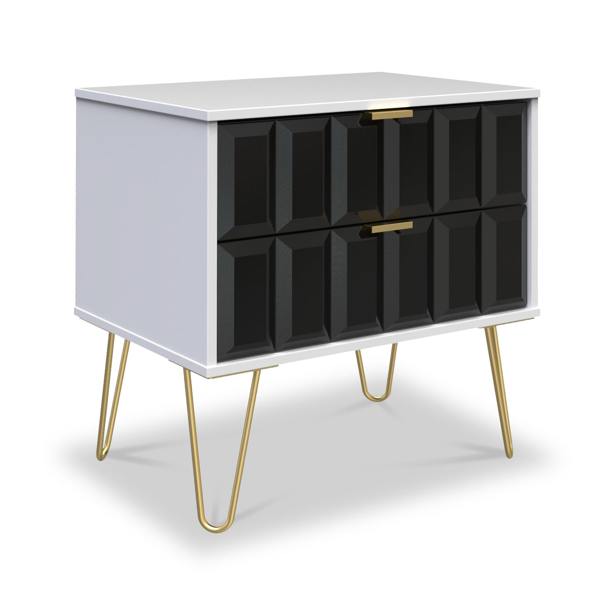 Harlow 2 Drawer Utility Chest with Gold Hairpin Legs
