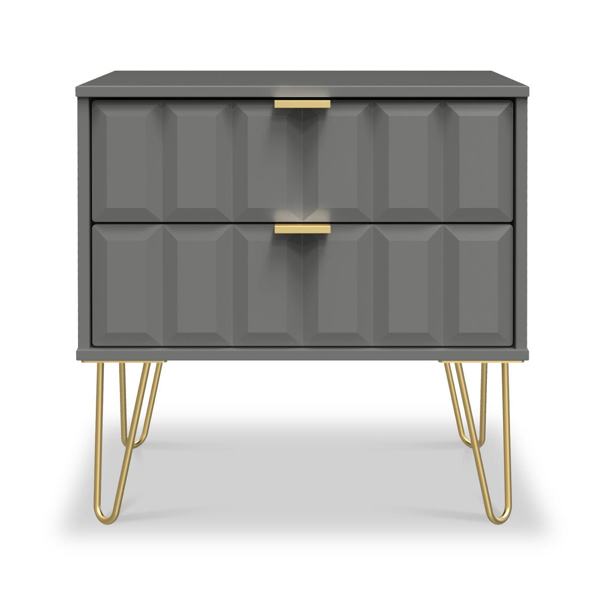 Harlow 2 Drawer Utility Chest with Gold Hairpin Legs