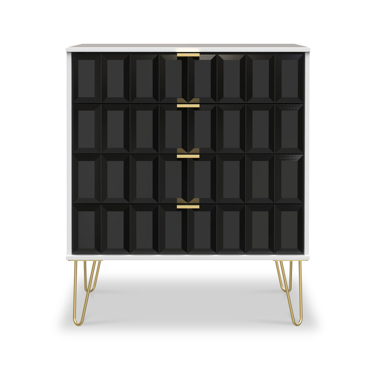 Harlow 4 Drawer Chest with Gold Hairpin Legs