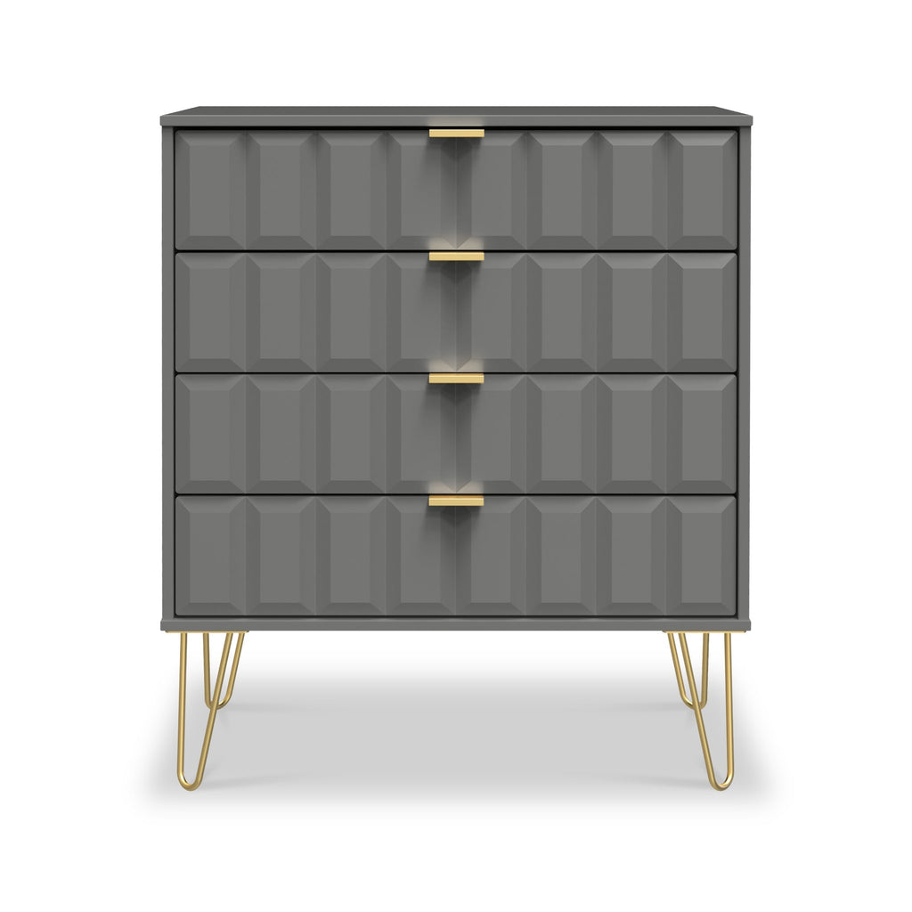Harlow 4 Drawer Chest with Gold Hairpin Legs