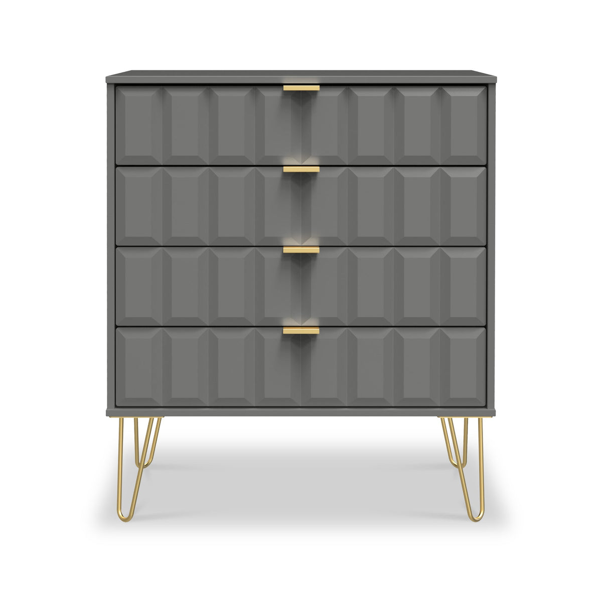 Harlow 4 Drawer Chest with Gold Hairpin Legs