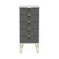 Geo 5 Drawer Tallboy with Gold Hairpin Legs