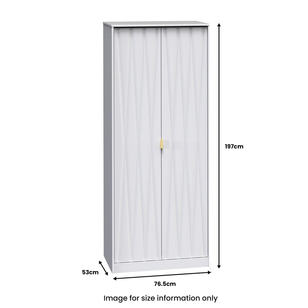 Geo Panelled 2 Door Wardrobe