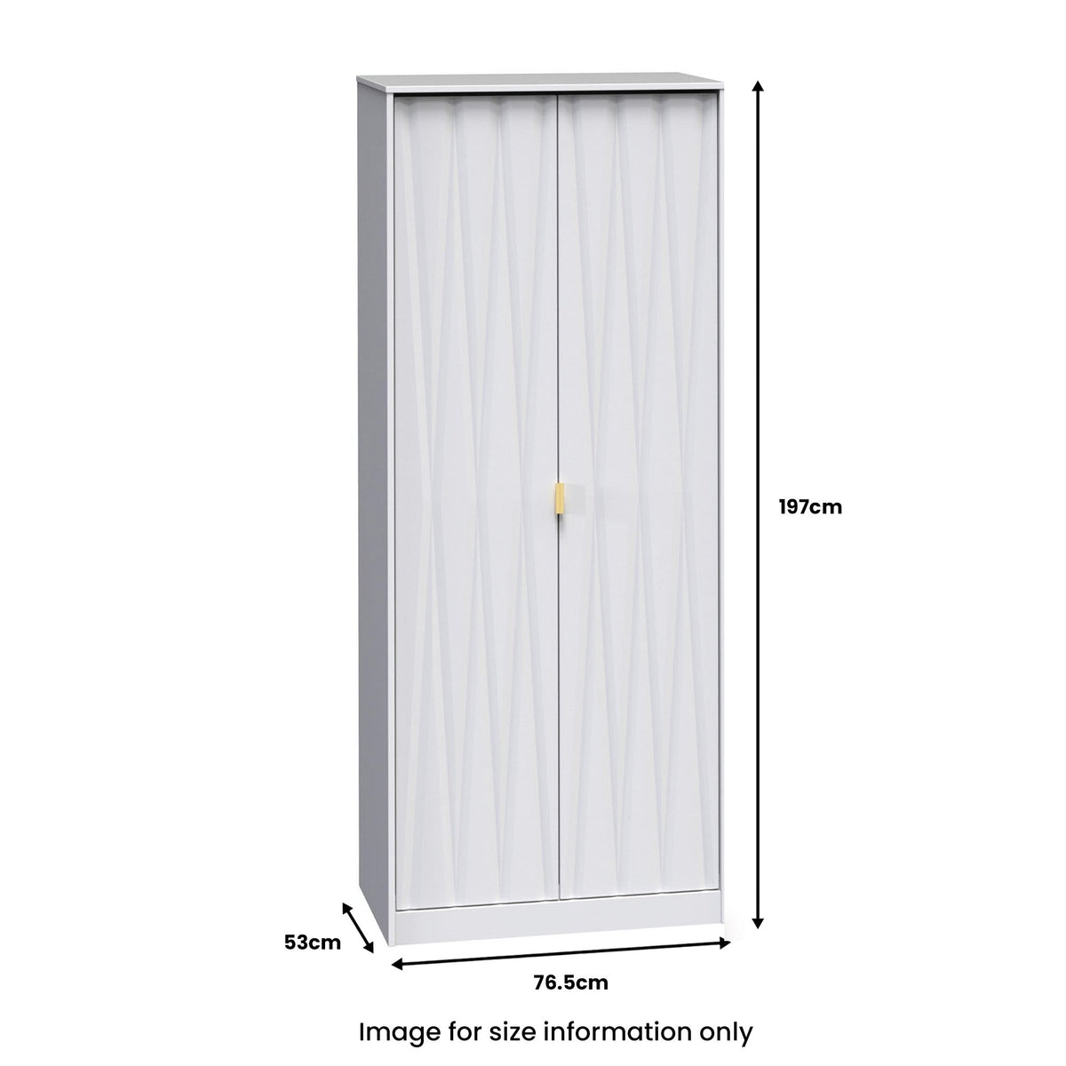 Geo Panelled 2 Door Wardrobe