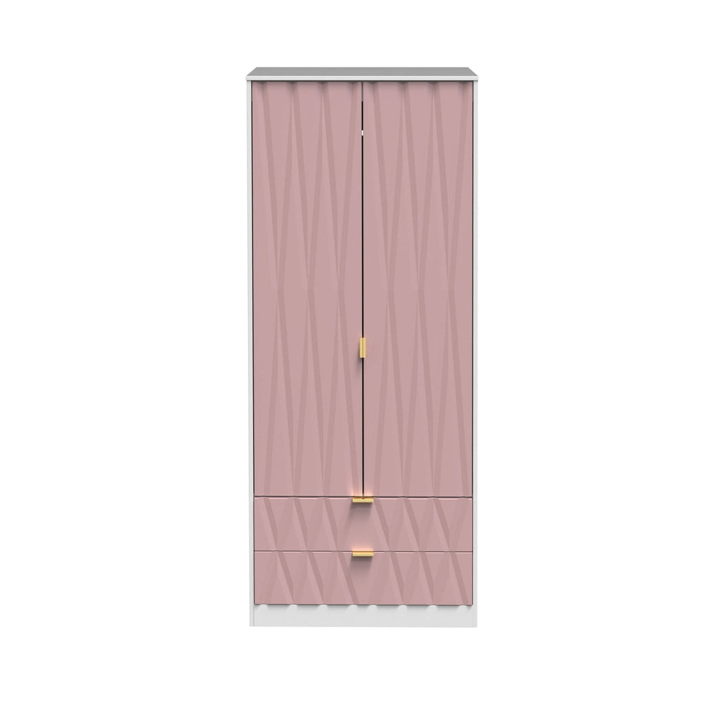 Geo Panelled 2 Door 2 Drawer Wardrobe