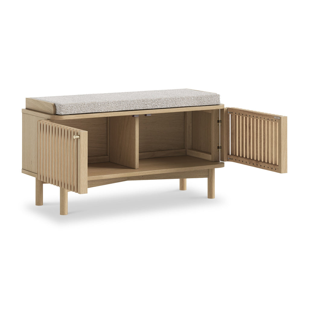 Finch Oak Slatted Storage Bench