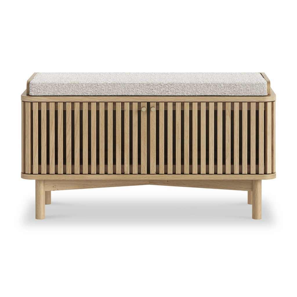 Finch Oak Slatted Storage Bench