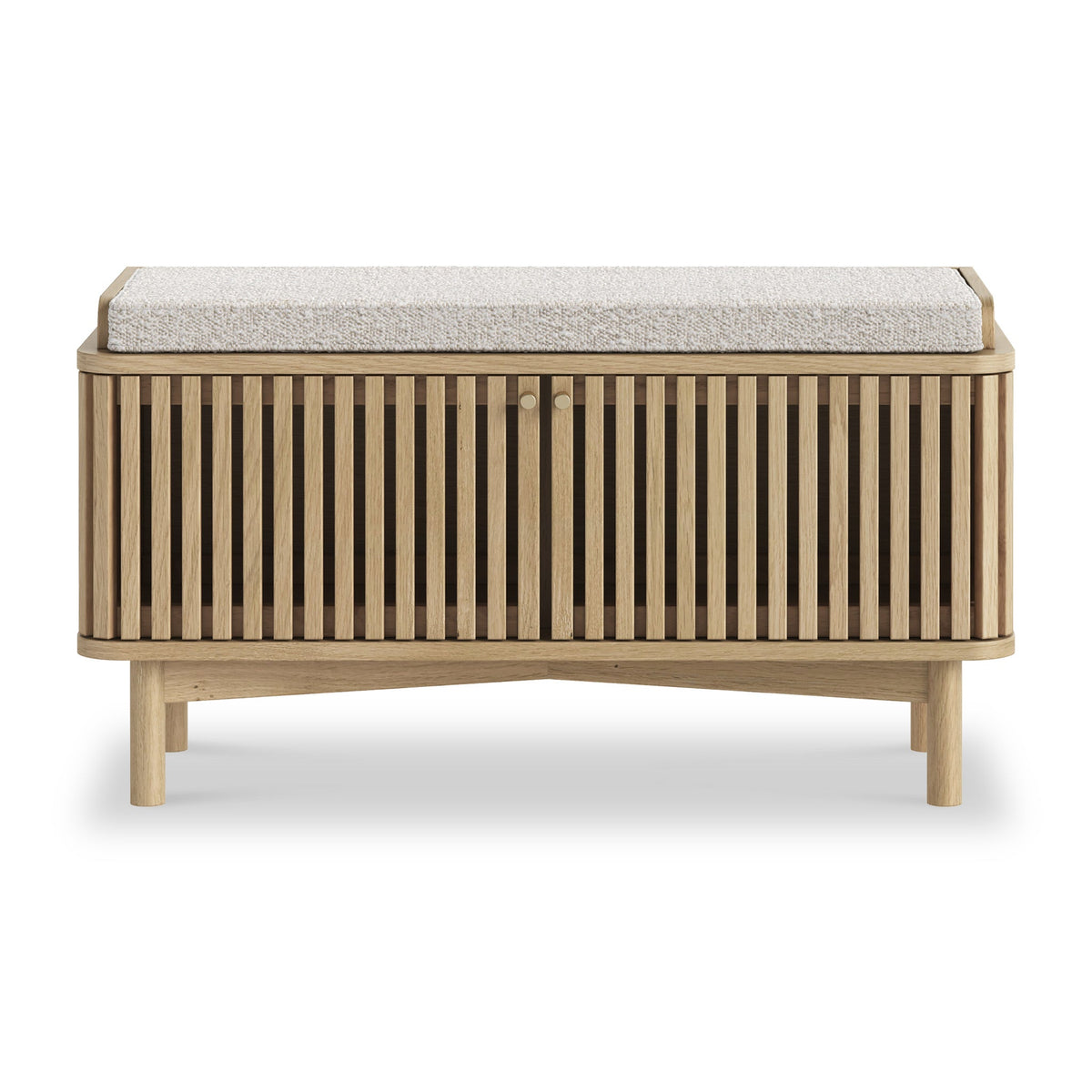Finch Oak Slatted Storage Bench