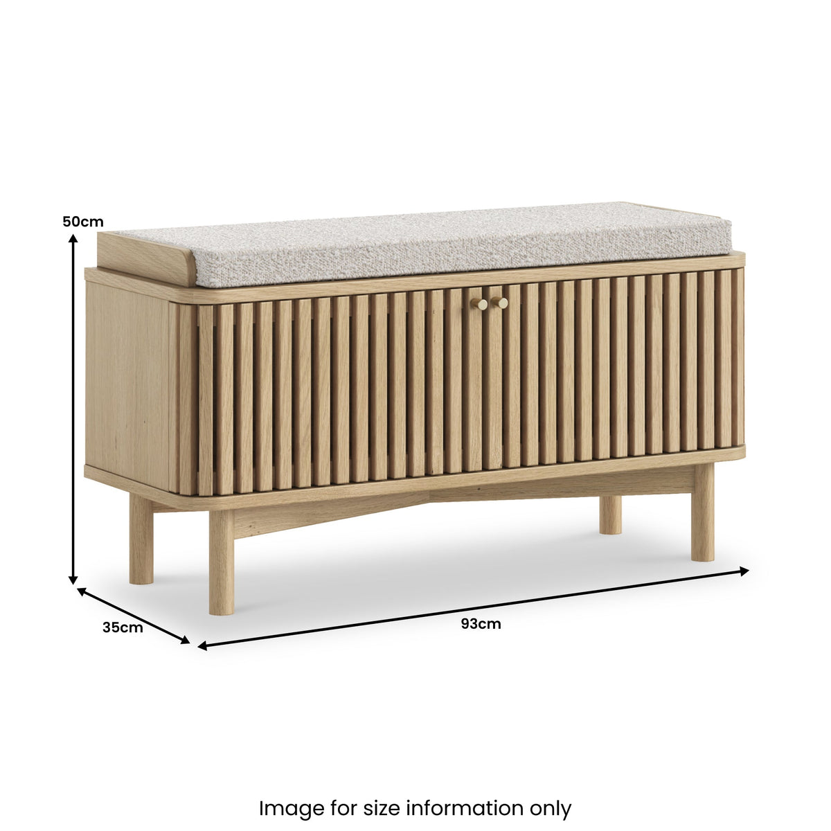 Finch Oak Slatted Storage Bench