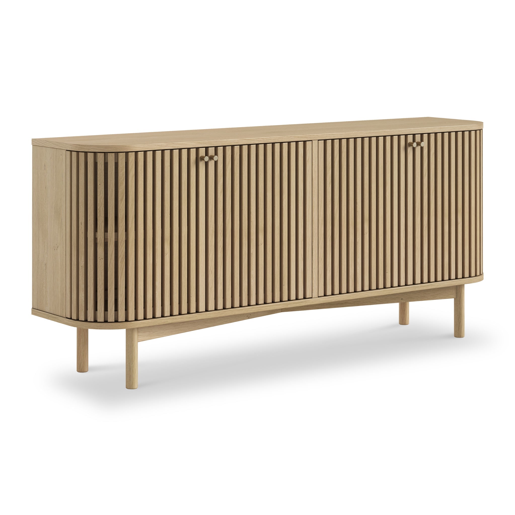 Finch Oak Slatted 4 Door Large Sideboard