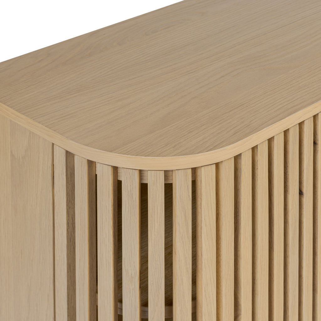 Finch Oak Slatted 4 Door Large Sideboard