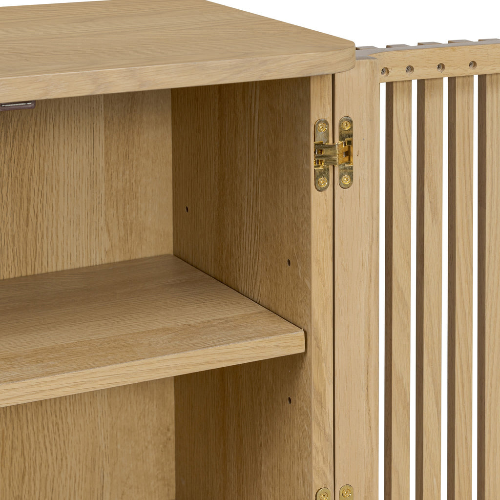 Finch Oak Slatted 4 Door Large Sideboard