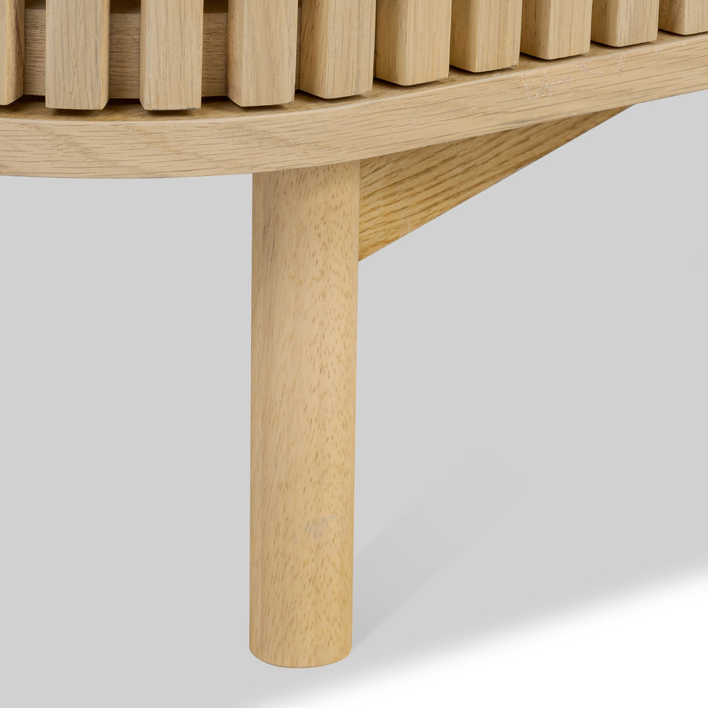 Finch Oak Slatted 4 Door Large Sideboard