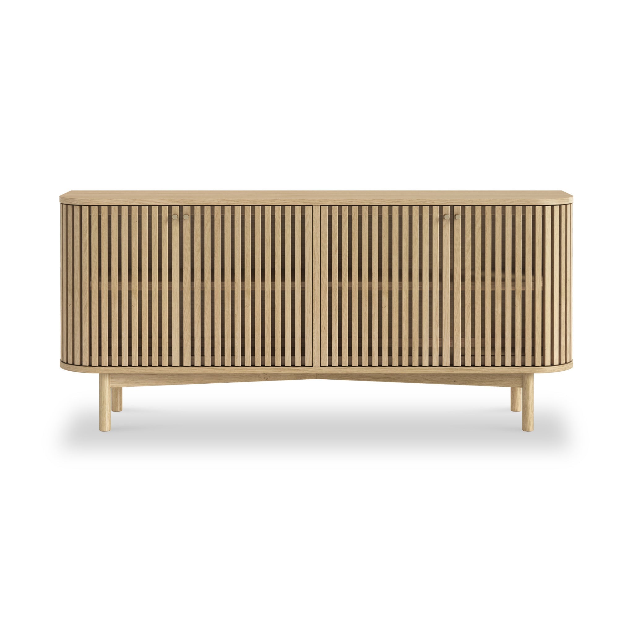 Finch Oak Slatted 4 Door Large Sideboard