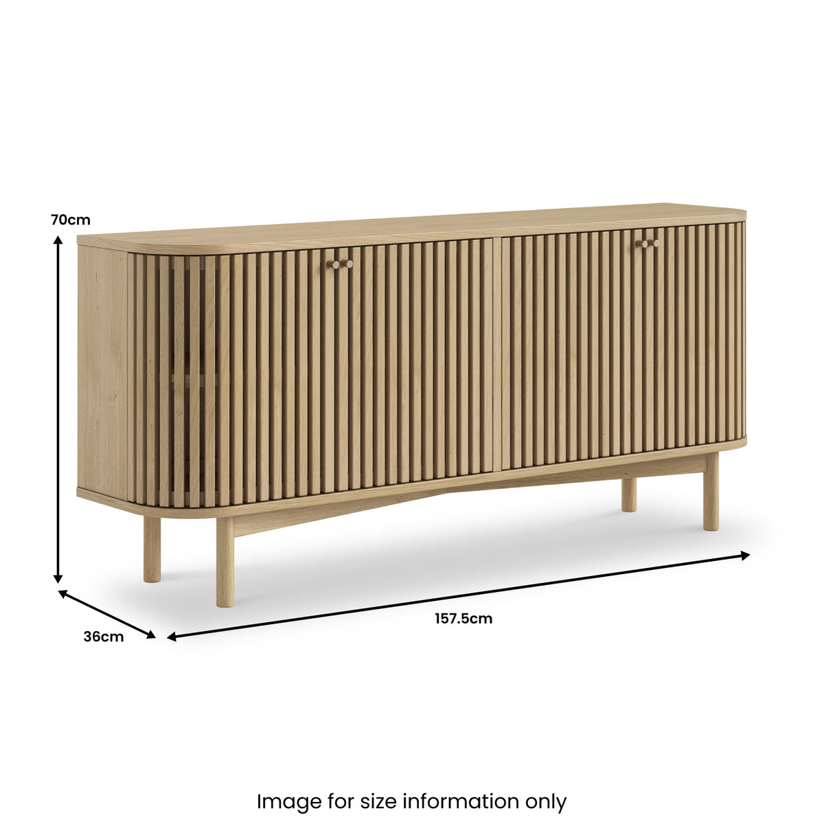 Finch Oak Slatted 4 Door Large Sideboard