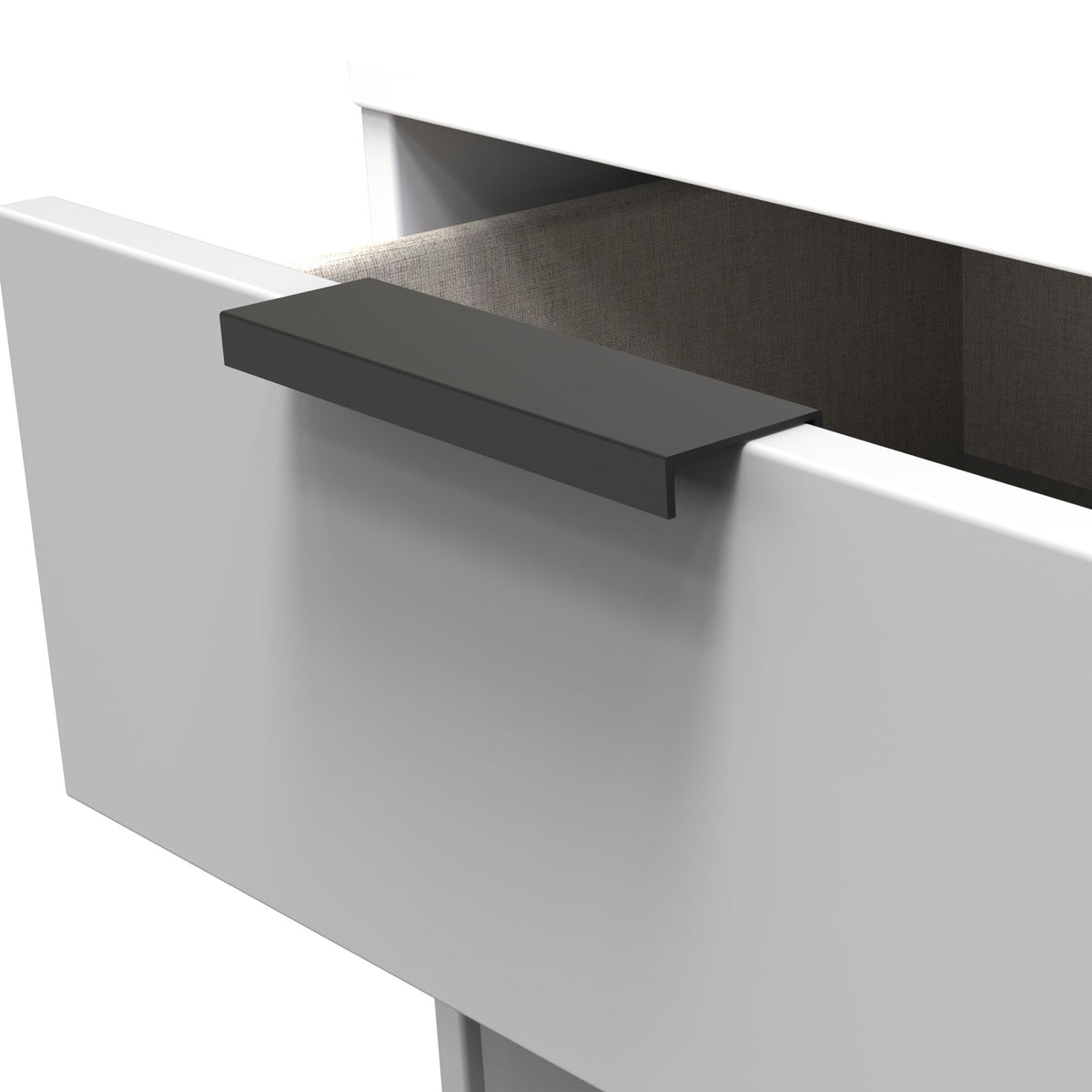 Asher White 5 Drawer Tallboy with Black Legs