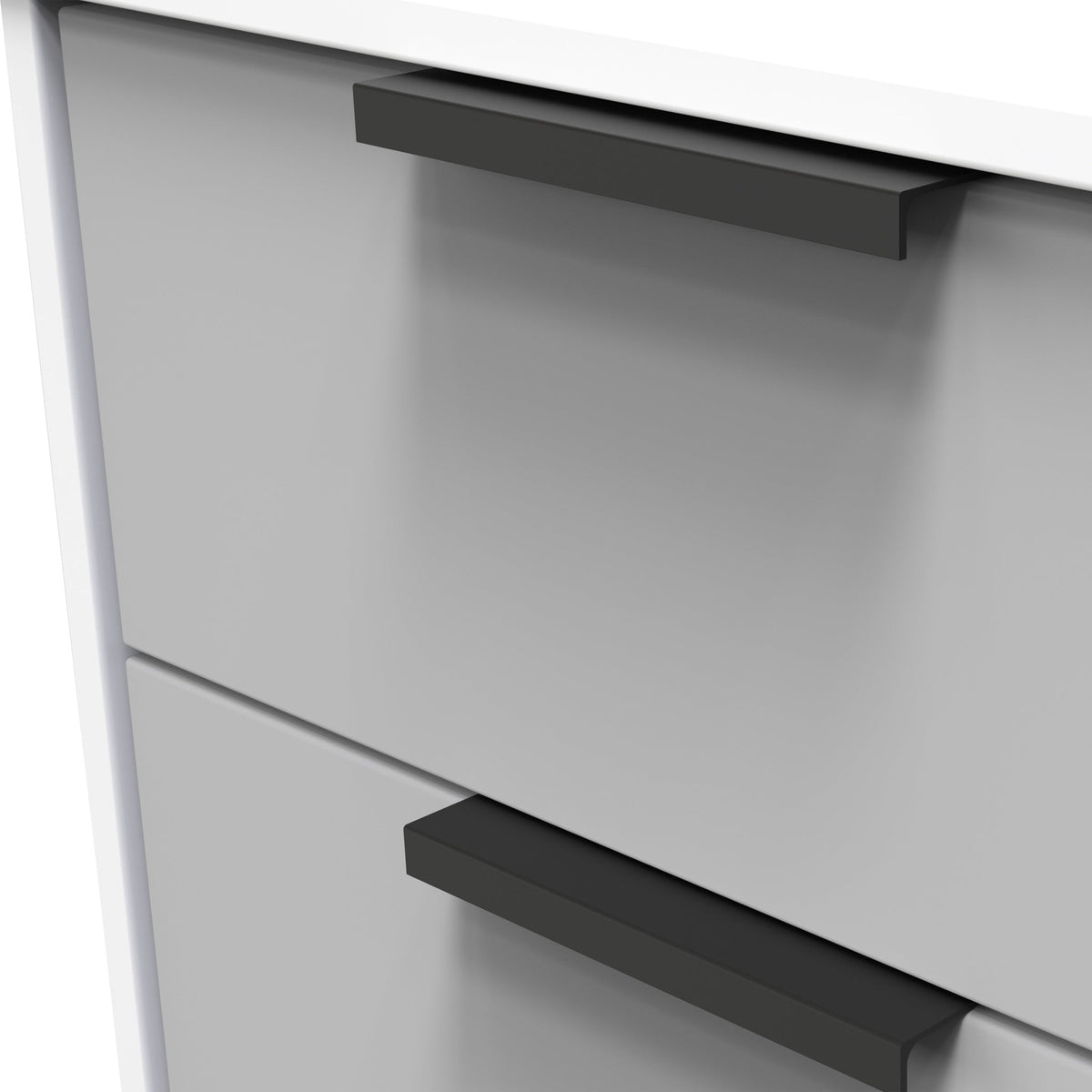 Asher White 5 Drawer Tallboy with Black Legs